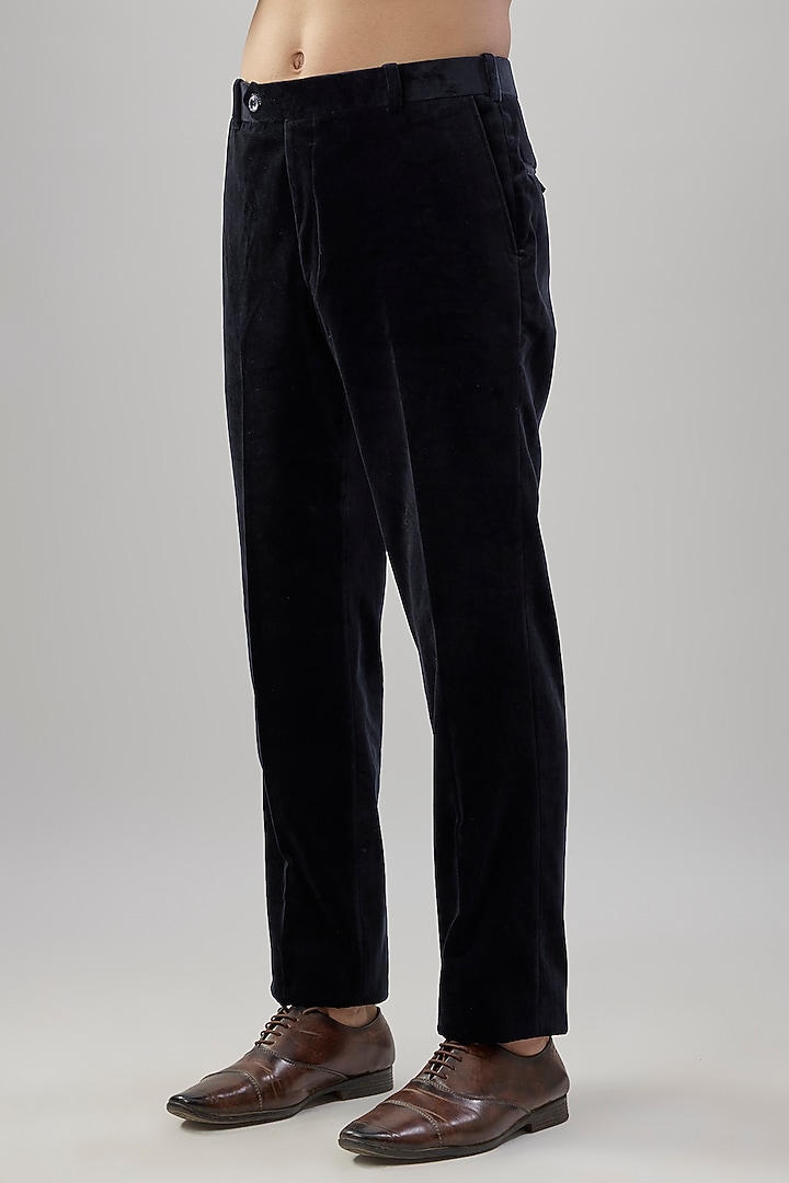 Blue Suede Tuxedo Set by Jayesh and Kaajal Shah Men at Pernia's Pop Up Shop