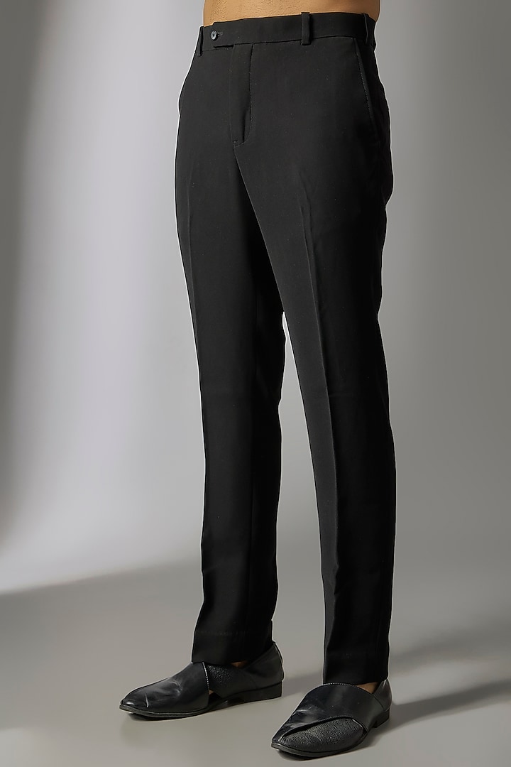 Black Polyester Indo-Western Set by Jayesh and Kaajal Shah Men at Pernia's Pop Up Shop