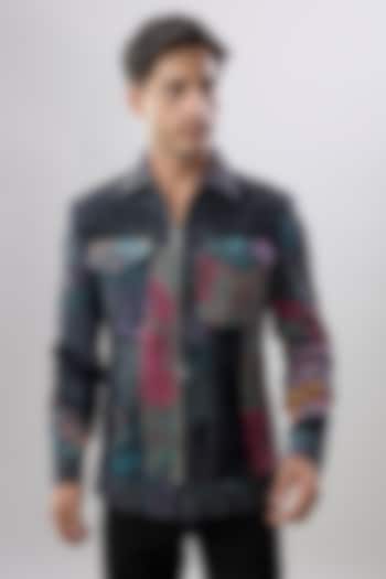 Black Corduroy Jacket by Jayesh and Kaajal Shah Men at Pernia's Pop Up Shop