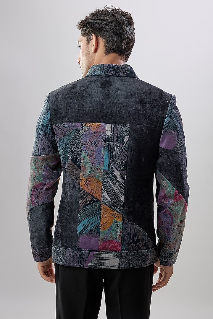 Black Corduroy Jacket by Jayesh and Kaajal Shah Men at Pernia's Pop Up Shop