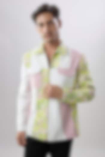 Lime Cotton Jacket by Jayesh and Kaajal Shah Men at Pernia's Pop Up Shop