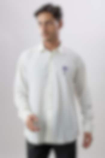 Cream Cotton Party Wear Shirt by Jayesh and Kaajal Shah Men at Pernia's Pop Up Shop