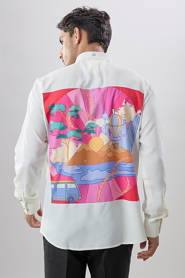 Cream Cotton Party Wear Shirt by Jayesh and Kaajal Shah Men at Pernia's Pop Up Shop