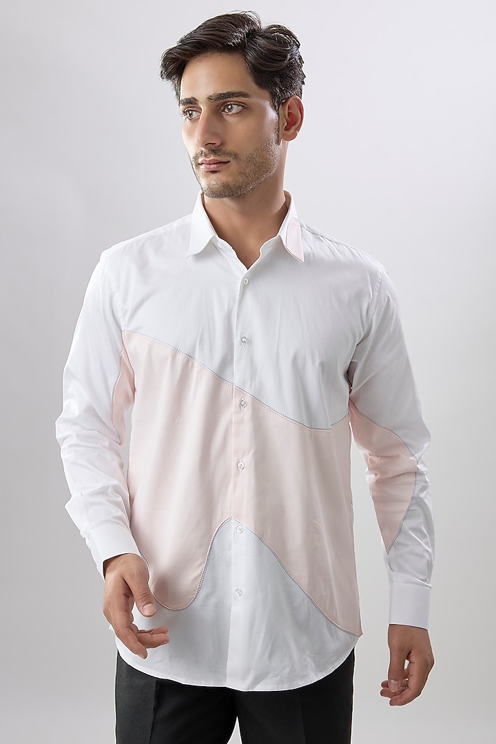 White Cotton Party Wear Shirt by Jayesh and Kaajal Shah Men at Pernia's Pop Up Shop