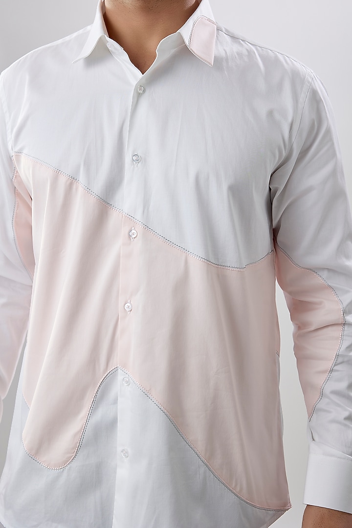 White Cotton Party Wear Shirt by Jayesh and Kaajal Shah Men at Pernia's Pop Up Shop