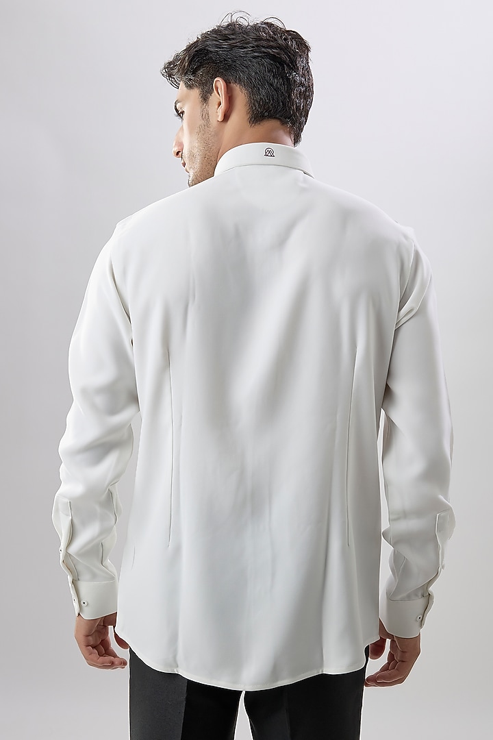 Cream Cotton Party Wear Shirt by Jayesh and Kaajal Shah Men at Pernia's Pop Up Shop