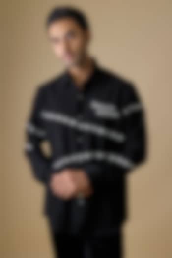 Black Polyester Shirt by Jayesh and Kaajal Shah