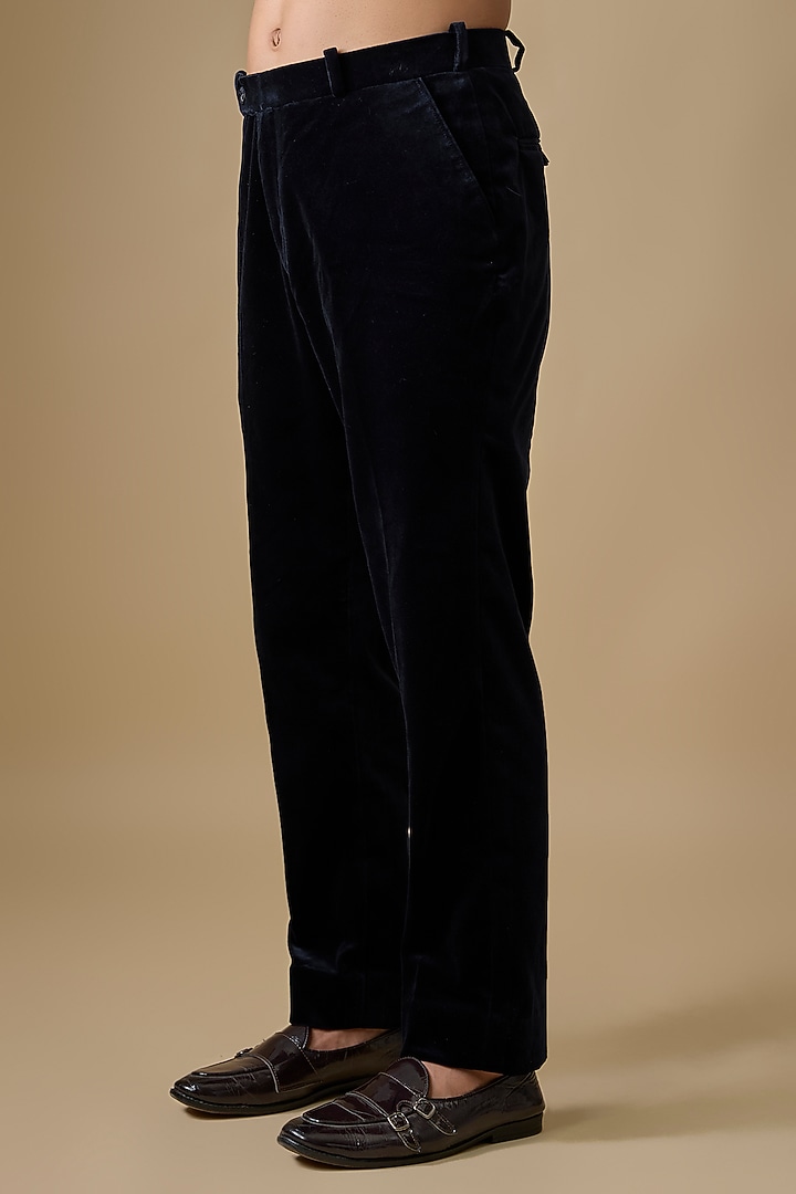 Navy Blue Polyester Wedding Bandhgala Set by Jayesh and Kaajal Shah Men at Pernia's Pop Up Shop