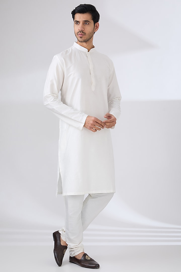 Grey Raw Silk Groom Sherwani Set by Jayesh and Kaajal Shah Men at Pernia's Pop Up Shop