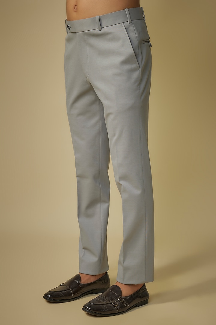 Grey Cotton Lycra Overleaf Jodhpuri Jacket Set by Jayesh and Kaajal Shah Men at Pernia's Pop Up Shop