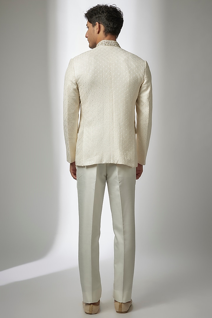 Grey Cotton Lycra Jodhpuri set by Jayesh and Kaajal Shah Men at Pernia's Pop Up Shop