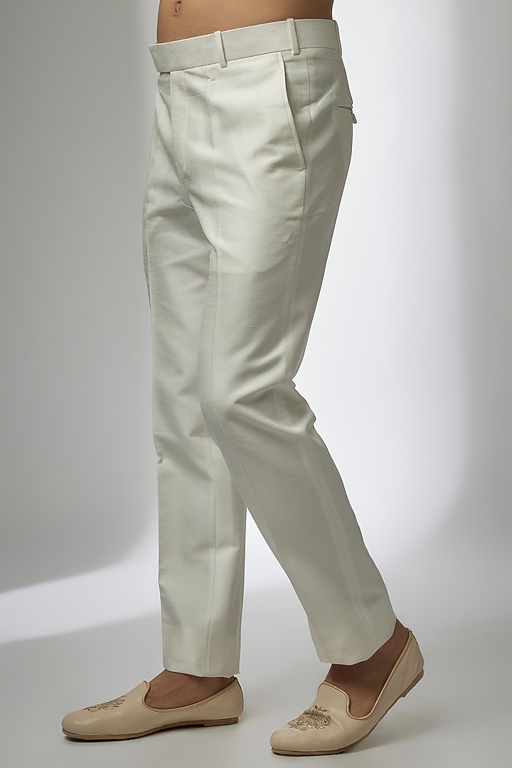 Grey Cotton Lycra Jodhpuri set by Jayesh and Kaajal Shah Men at Pernia's Pop Up Shop
