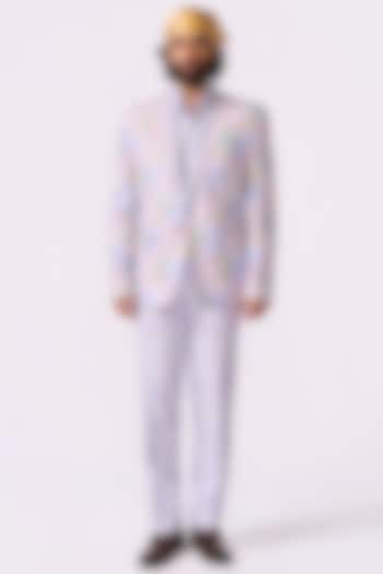 Lilac Silk Suit Set by Jayesh and Kaajal Shah Men at Pernia's Pop Up Shop