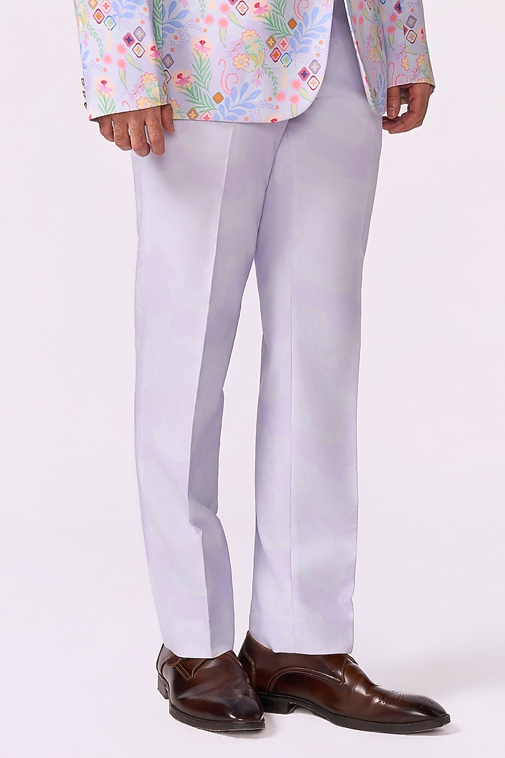 Lilac Silk Suit Set by Jayesh and Kaajal Shah Men at Pernia's Pop Up Shop