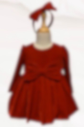 Red Velvet Dress For Girls by Jasmine and Alaia