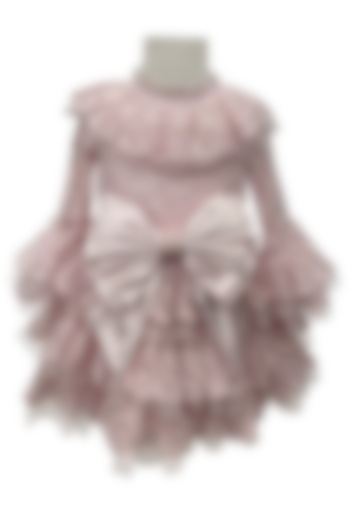 Pink Tiered Ruffled Dress For Girls by Jasmine and Alaia