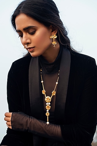 Gold Plated Hoop Earrings by Jewellery by Astha Jagwani