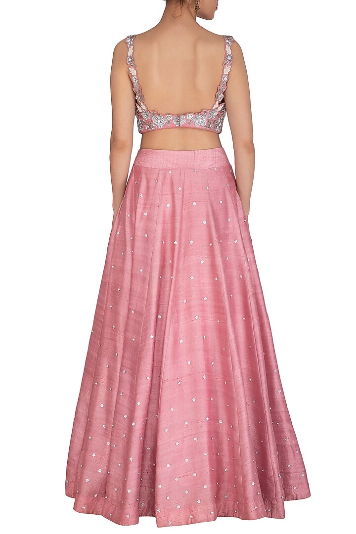 Pink Embroidered Wedding Lehenga Set by J by Jannat at Pernia's Pop Up Shop
