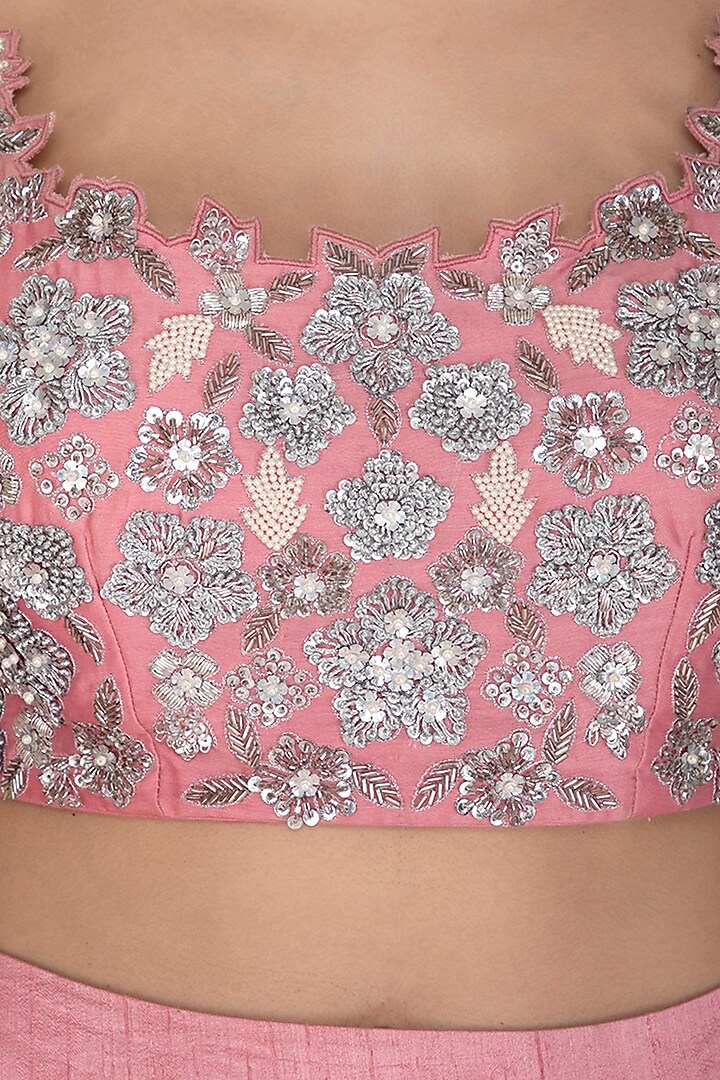 Pink Embroidered Wedding Lehenga Set by J by Jannat at Pernia's Pop Up Shop