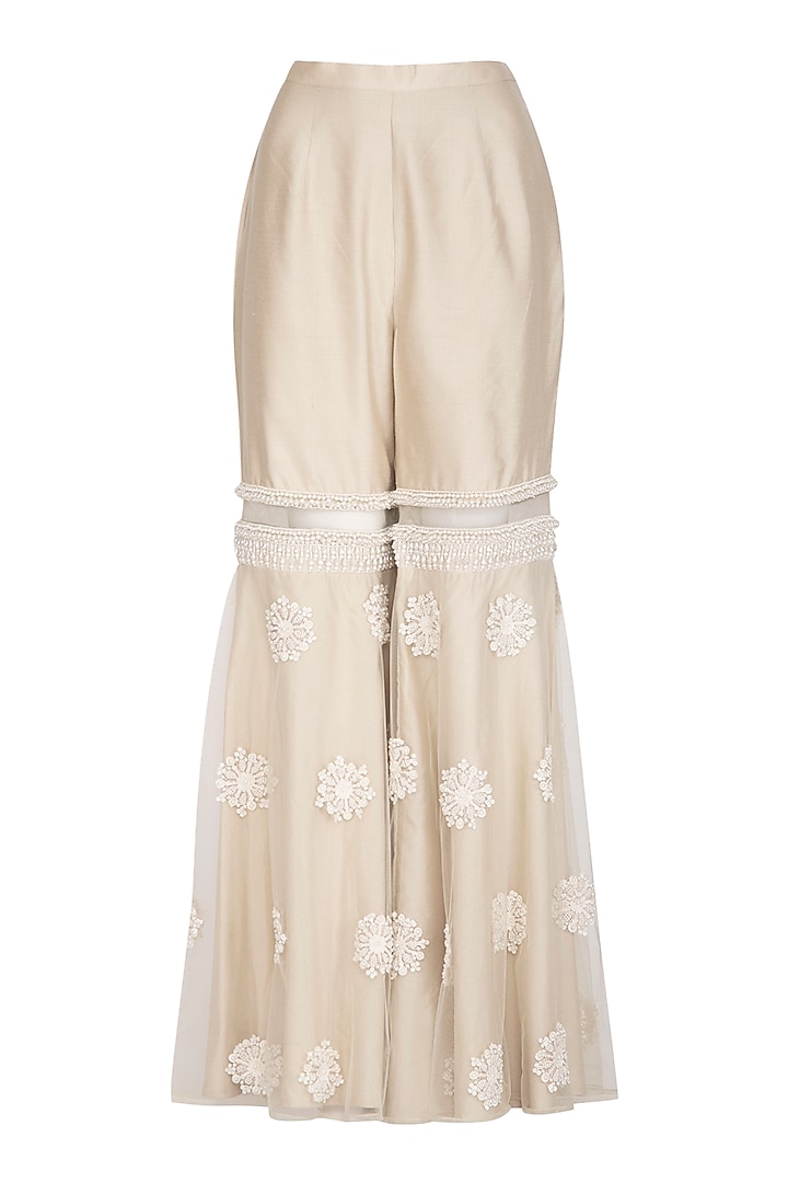 Ivory Embroidered Wedding Sharara Set by J by Jannat at Pernia's Pop Up Shop