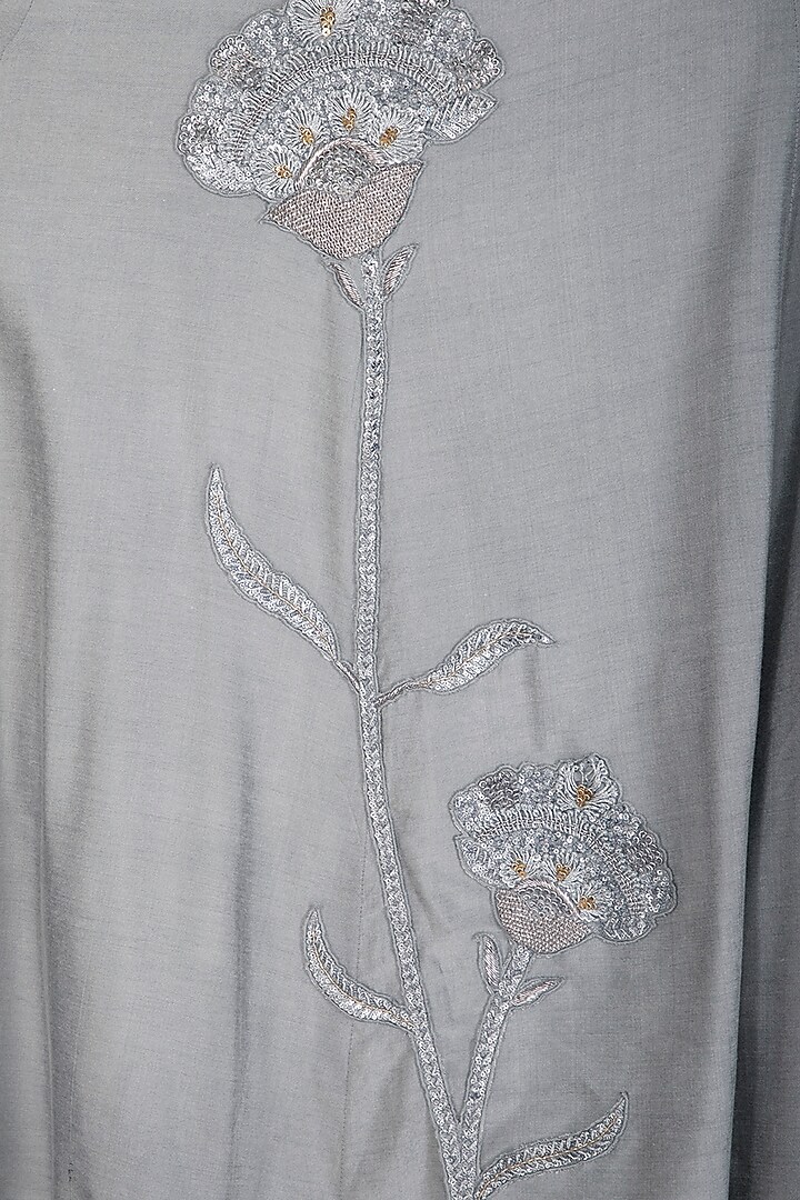 Grey Embroidered Wedding Lehenga Set by J by Jannat at Pernia's Pop Up Shop