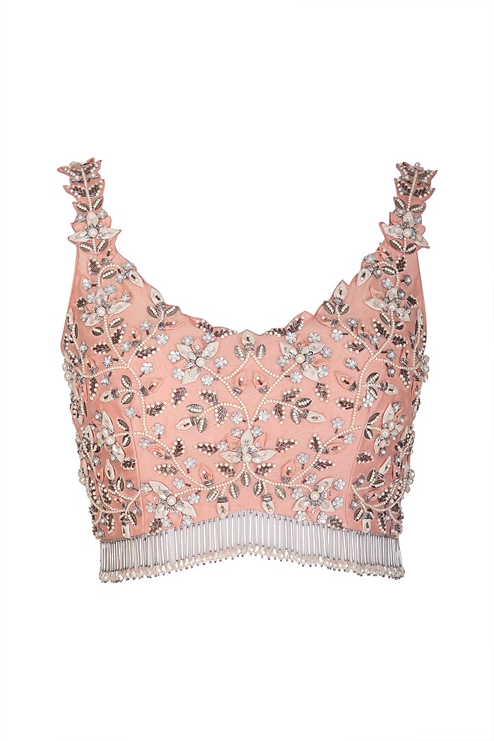 Peach Embroidered Wedding Lehenga Set by J by Jannat at Pernia's Pop Up Shop