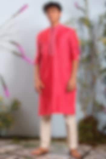 Coral Embroidered Kurta by Julie by Julie Shah Men