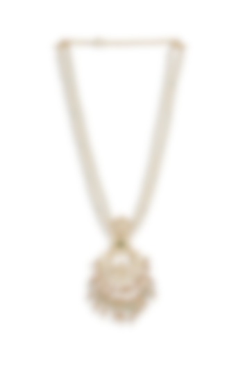 Gold Finish Shell Pearl Layered Necklace by Joules By Radhika