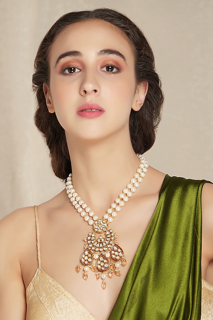 Gold Finish Handcrafted Necklace by Joules By Radhika