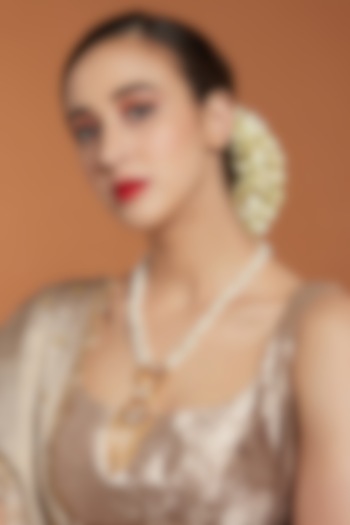 Gold Finish Layered Necklace With Hydro Kundan Polki by Joules By Radhika