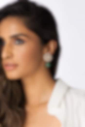 Gold Plated Uncut Kundan Polki Floral Dangler Earrings by Joules By Radhika at Pernia's Pop Up Shop