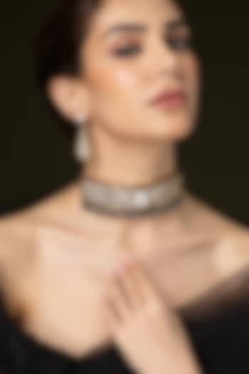 Gold Finish Ruby Stone Choker Necklace Set by Joules By Radhika at Pernia's Pop Up Shop