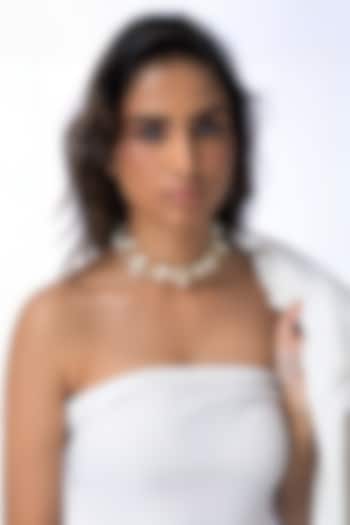 Gold Plated Pearl & Cluster Beaded Layered Necklace by Joules By Radhika at Pernia's Pop Up Shop