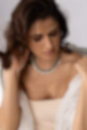 Gold Plated Green Stone & Pearl Droplet Necklace Set by Joules By Radhika at Pernia's Pop Up Shop