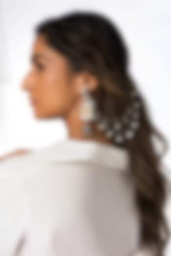 Oxidised Silver Finish Bell Drop Bird Earchains by Joules By Radhika at Pernia's Pop Up Shop