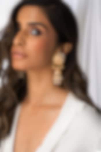 Gold Plated Pearl Drop Jhumka Earrings by Joules By Radhika at Pernia's Pop Up Shop