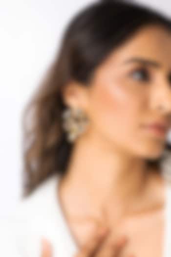 Gold Plated Gemstone Floral Dangler Earrings by Joules By Radhika at Pernia's Pop Up Shop