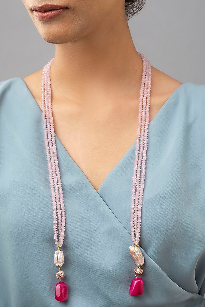 Gold Finish Baroque Pearl Necklace by Joules By Radhika at Pernia's Pop Up Shop