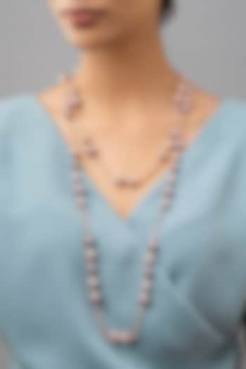 Gold Finish Shell Pearl Drop Necklace by Joules By Radhika