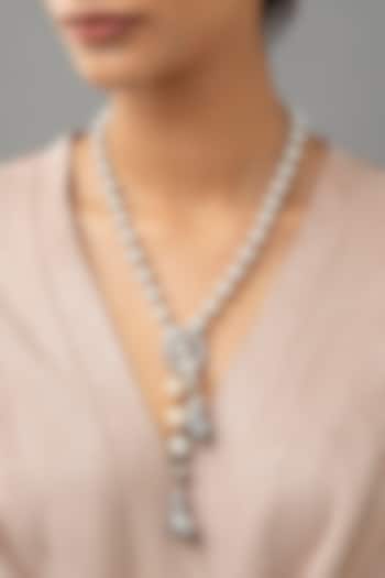 White Finish Pearl Necklace by Joules By Radhika