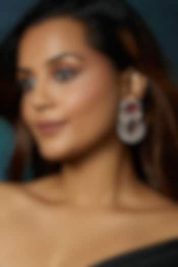 Gold Finish Kundan Polki & Cubic Zircon Dangler Earrings by Joules By Radhika at Pernia's Pop Up Shop