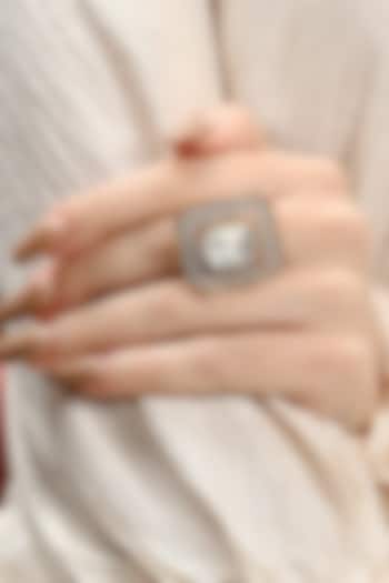 Gold Plated Kundan Polki Ring by Joules By Radhika at Pernia's Pop Up Shop