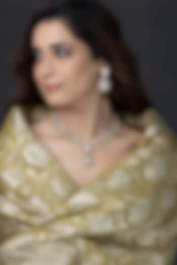 Gold Finish Kundan Polki Necklace Set by Joules By Radhika at Pernia's Pop Up Shop