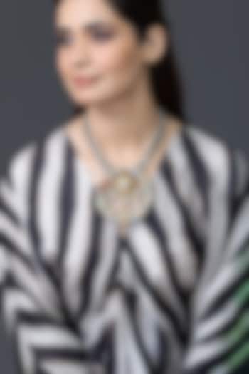 Gold Finish Multi-Colored Stone Necklace by Joules By Radhika at Pernia's Pop Up Shop