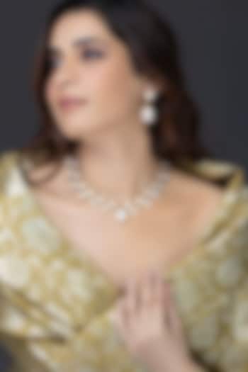 Gold Finish Kundan Polki Necklace Set by Joules By Radhika at Pernia's Pop Up Shop