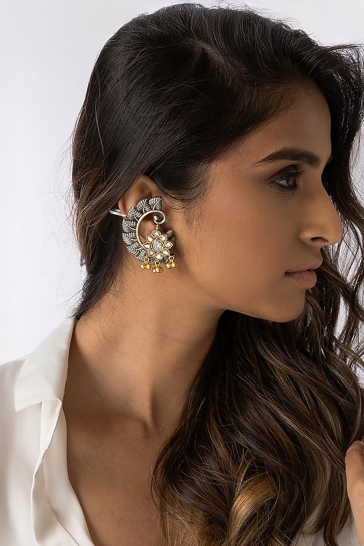 Gold Finish Floral Stud Earrings by Joules By Radhika at Pernia's Pop Up Shop