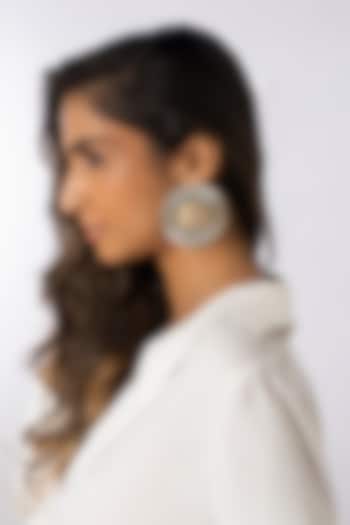 Gold Finish Round Bead & Pearl Stud Earrings by Joules By Radhika at Pernia's Pop Up Shop