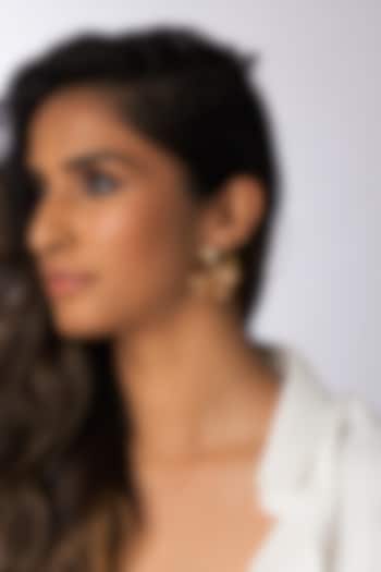 Gold Finish Uncut Stone Stud Earrings by Joules By Radhika at Pernia's Pop Up Shop