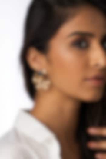 Gold Finish Brass Stud Earrings by Joules By Radhika at Pernia's Pop Up Shop