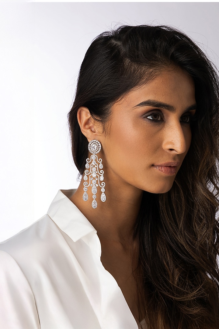 Gold Finish Brass Dangler Earrings by Joules By Radhika at Pernia's Pop Up Shop